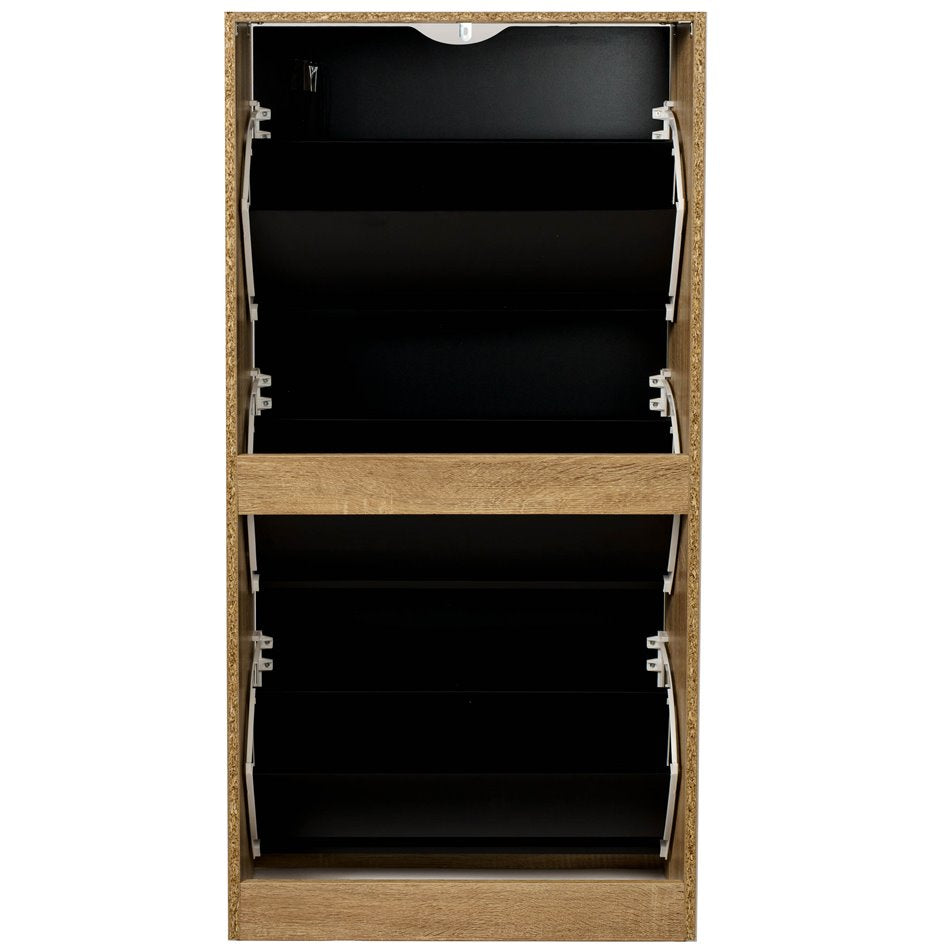 Shoe cabinet Chaus, natural/black, H119.5x60x23cm