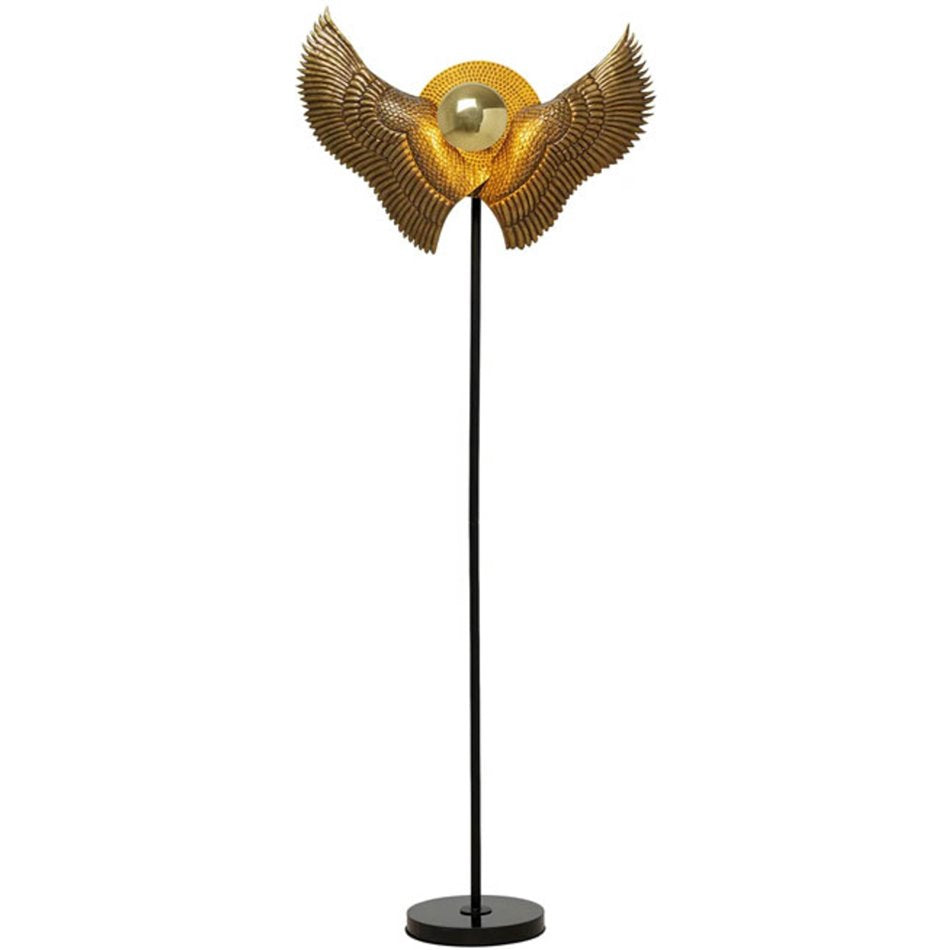 Floor lamp Bird Wings, gold/black color, H168x66x43.2cm, E27 40W(MAX), 50/60Hz