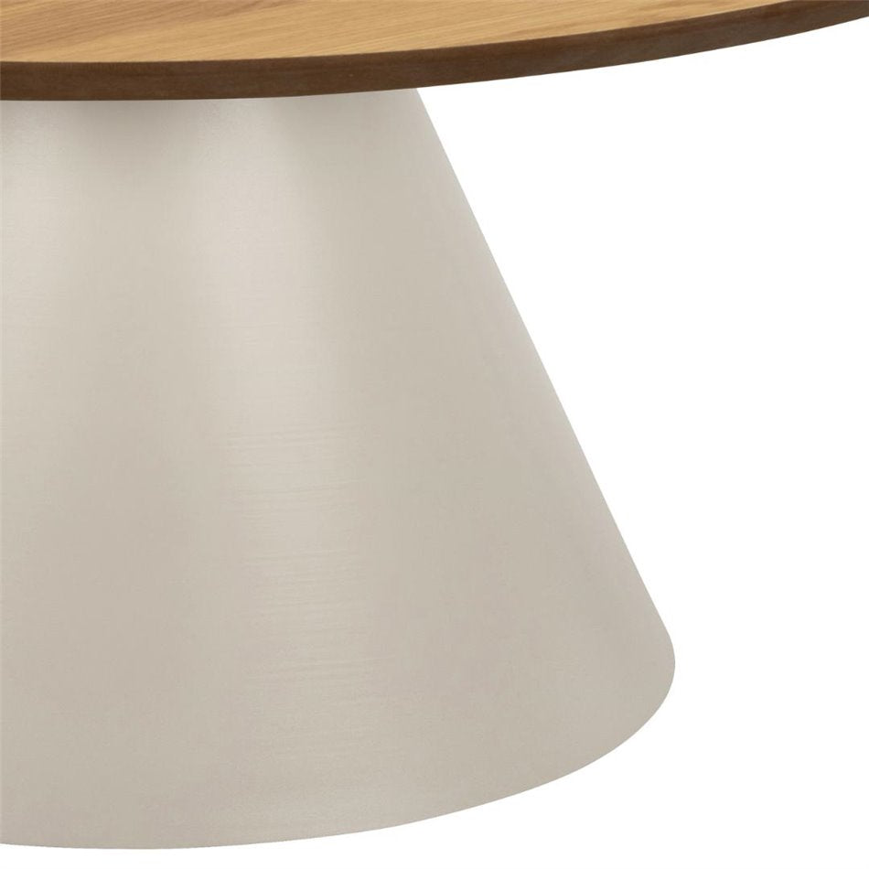 Round Coffee Table – White Marble Glass Top with Gold Legs