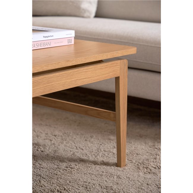 Assex Coffee Table – Natural MDF & Oak Veneer, 120×60×45 cm