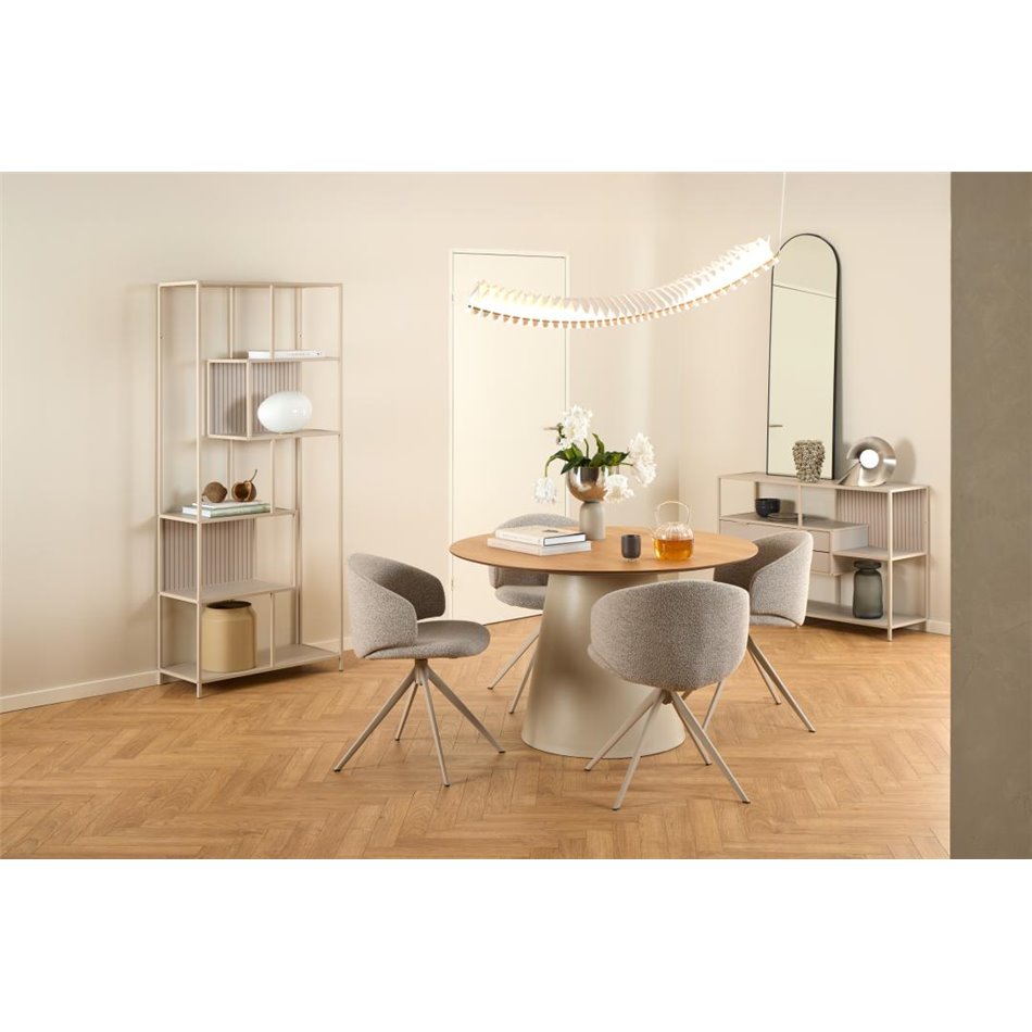 Bookcase Seaford, light grey/beige, H78x114x35cm