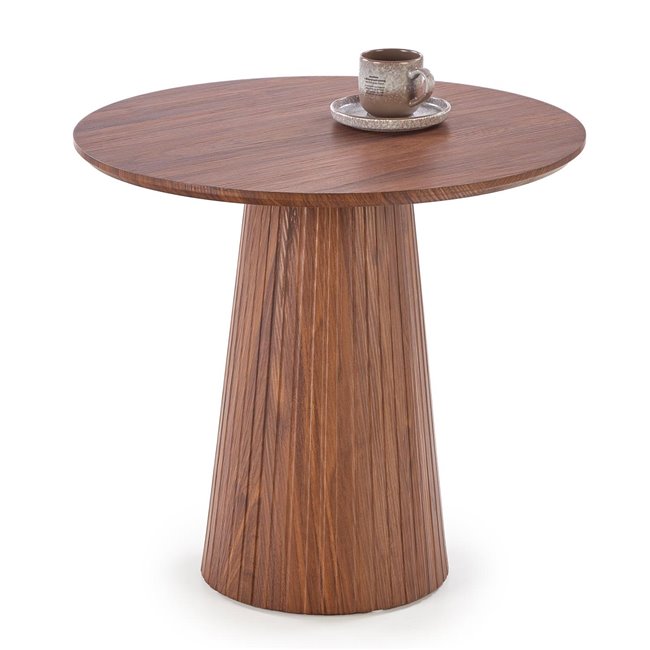 Hisela Coffee Table – Walnut MDF, Ø60×55 cm