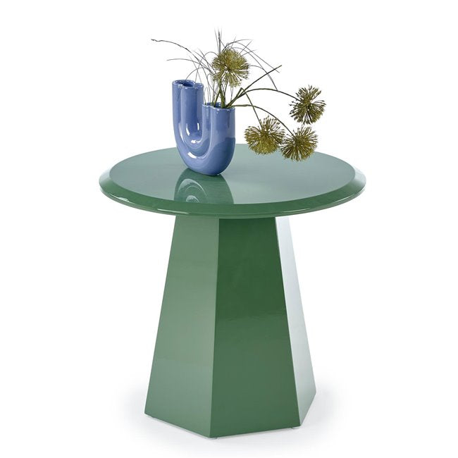 Hoca Coffee Table – Green MDF, Ø50×47 cm