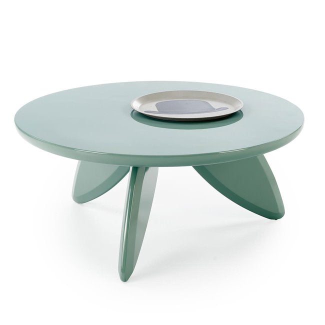 Horaya Coffee Table – Blue MDF, Ø80×36 cm