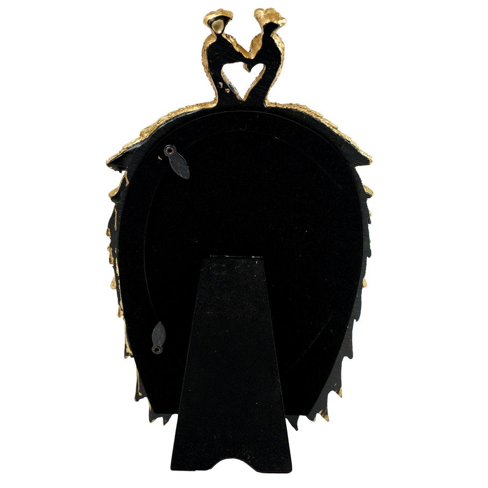 Photo frame Peacocks, gold color, 10x15cm photograph, H24.2x14.7x2.2cm