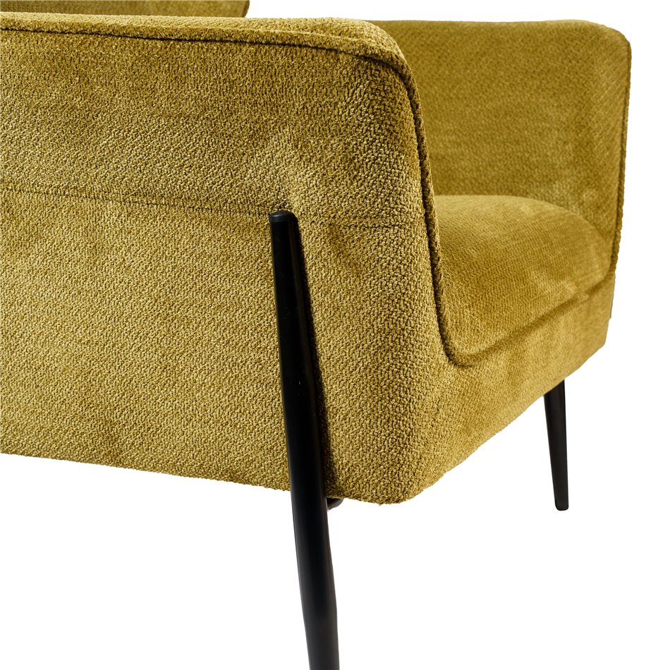 Armchair Dolni, yellow, H83x81x83cm, seat H 44cm