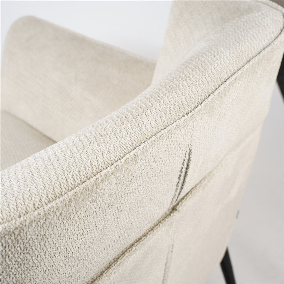 Armchair Dolni, cream color, H83x81x83cm, seat H44cm