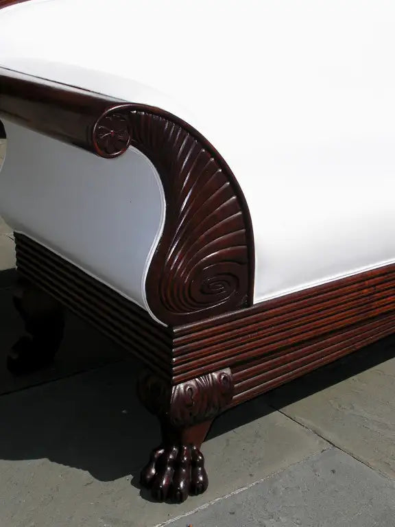 Jamaican Cuban Mahogany Upholstered Sofa
