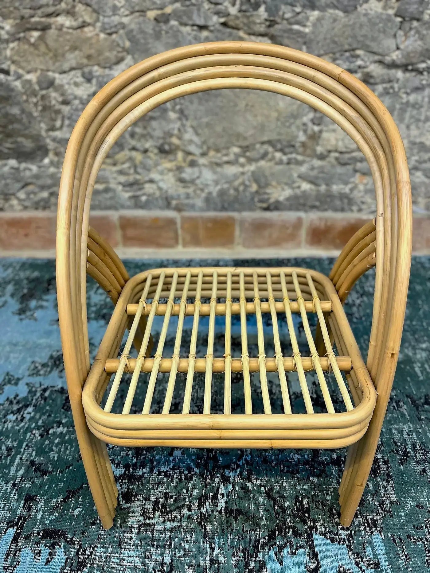 Modern Bamboo Bentwood Chair With Seat Cushion