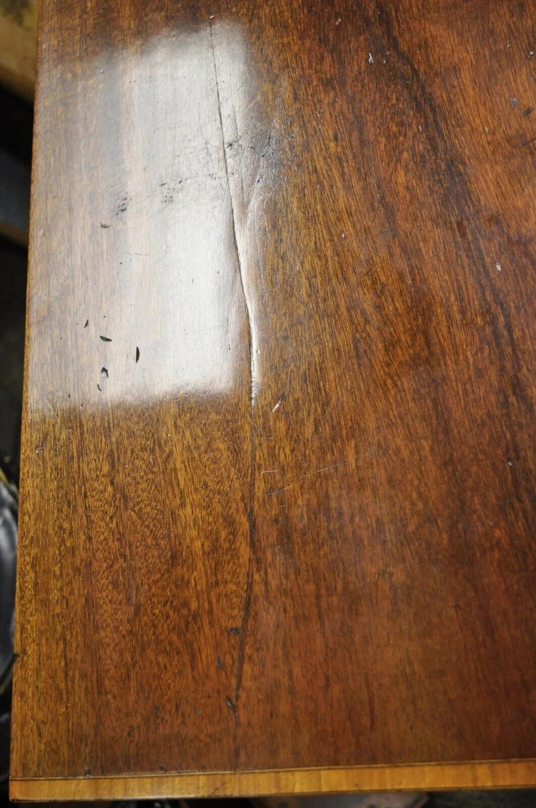 Antique English Georgian Mahogany Chest with Satinwood Inlay – 5 Drawers