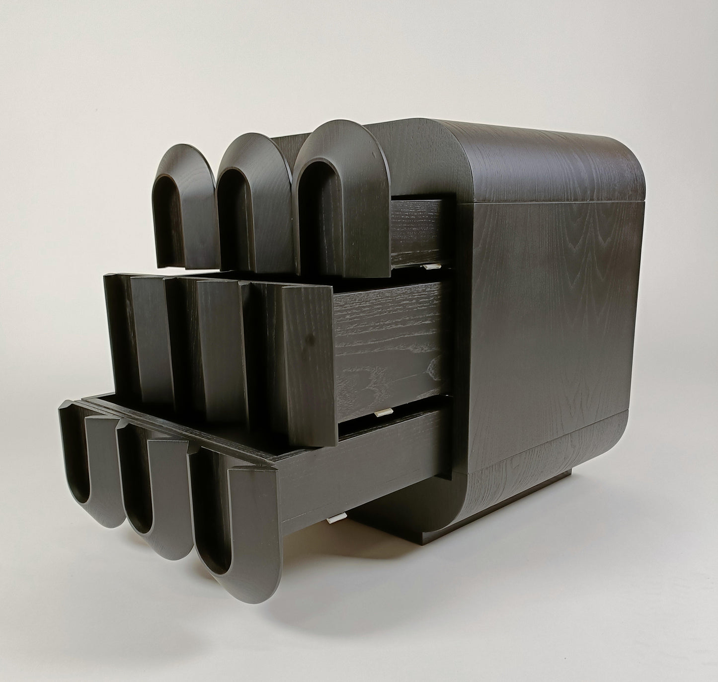 Arcate Bedside Table – Open-Pore Ash Wood, Italian Design