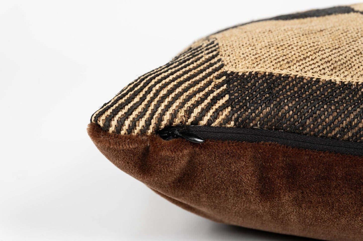 Pair of Kuba Cloth Lumbar Cushions 53 × 33 × 15 cm each