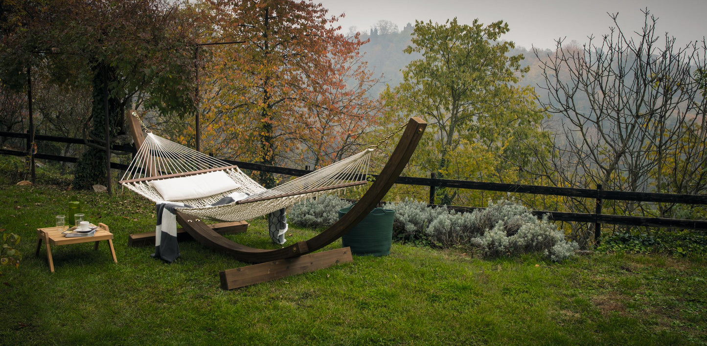 Amanda Hammock Outdoor Collection – Free-Standing Hammock with Wood or Steel Base