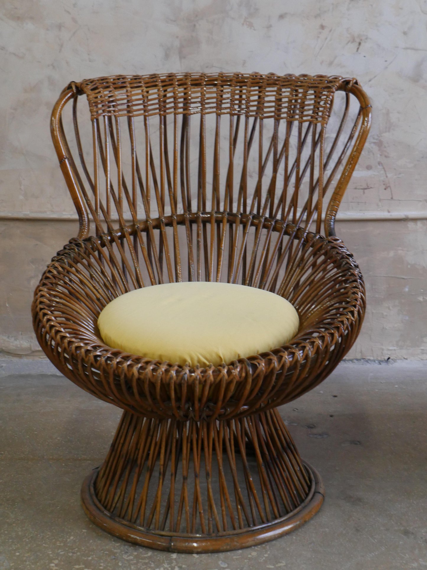 Pair of 1950s Franco Albini “Margherita” Rattan Armchairs for Bonacina – Mid-Century Italian Icons