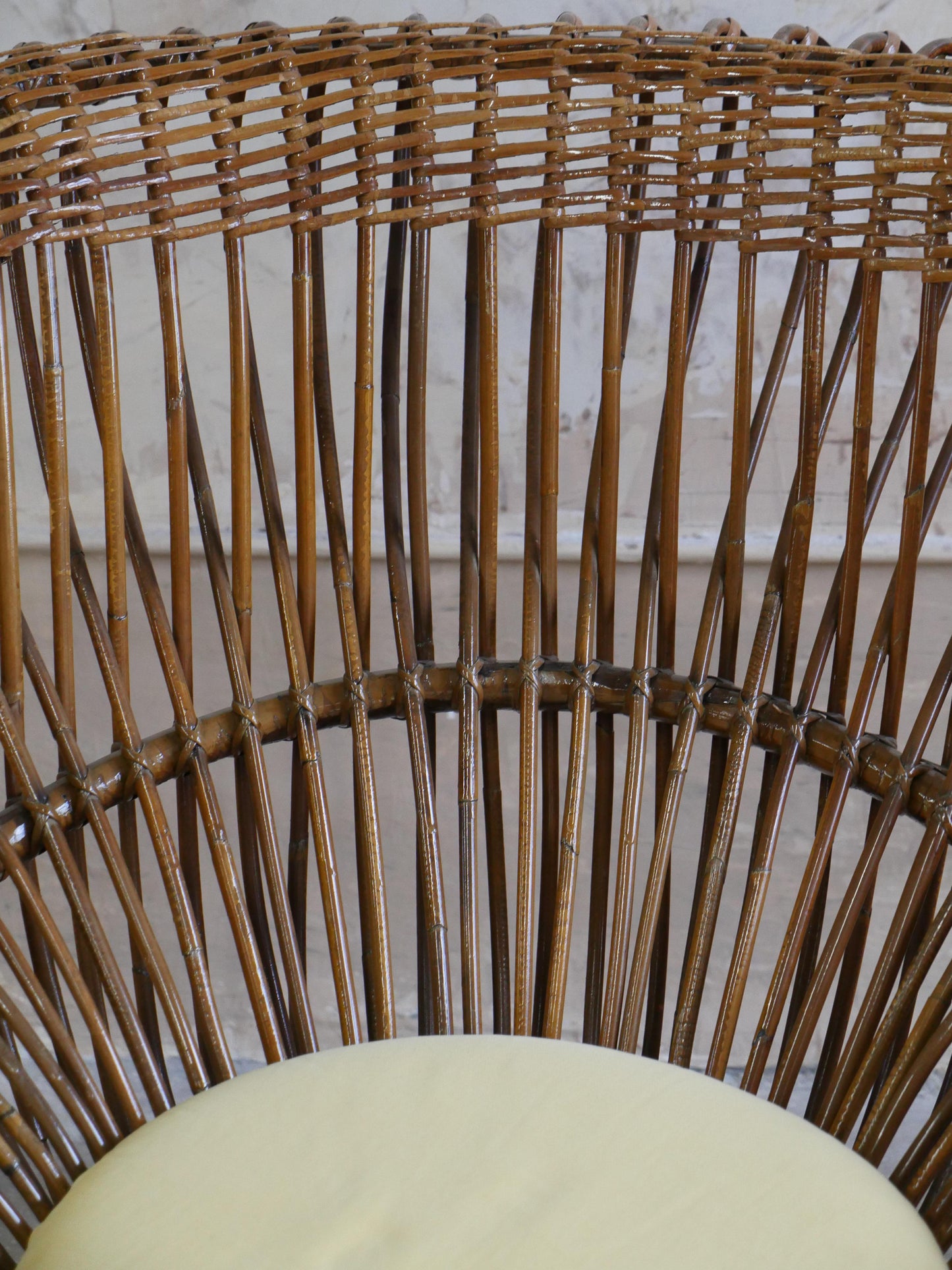 Pair of 1950s Franco Albini “Margherita” Rattan Armchairs for Bonacina – Mid-Century Italian Icons