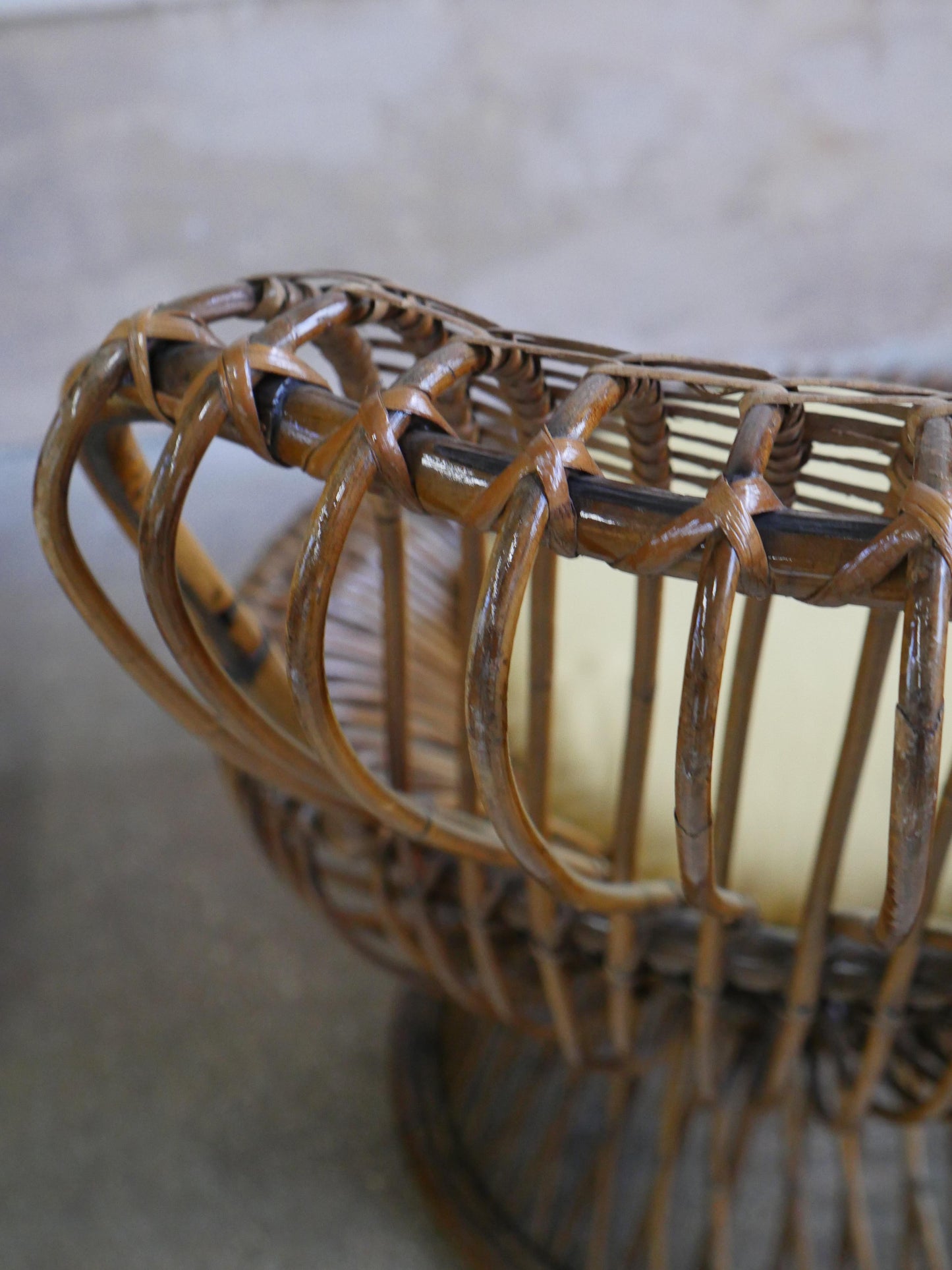 Pair of 1950s Franco Albini “Margherita” Rattan Armchairs for Bonacina – Mid-Century Italian Icons