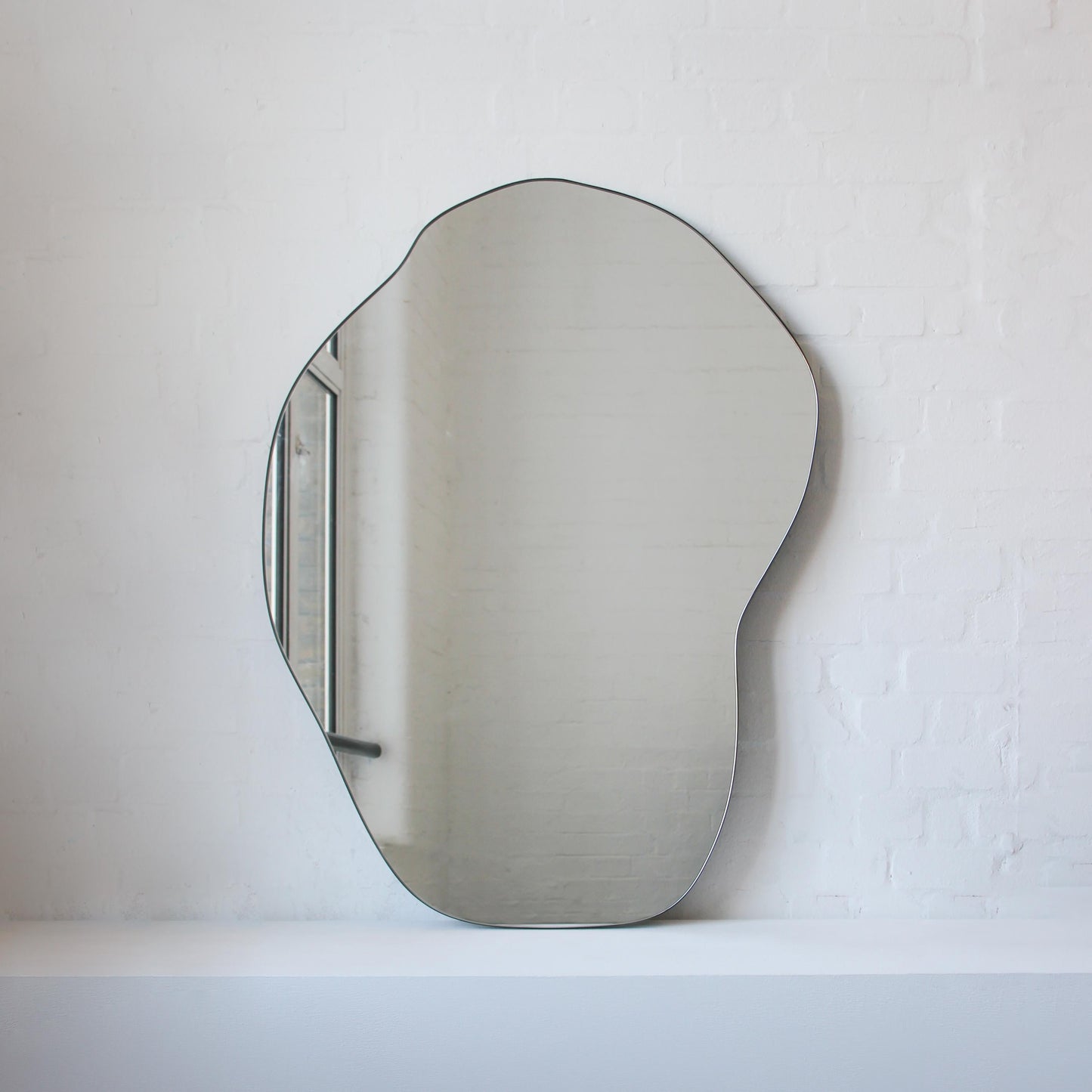 Freeform Organic Wall Mirror with Bronze Patina Frame – Contemporary