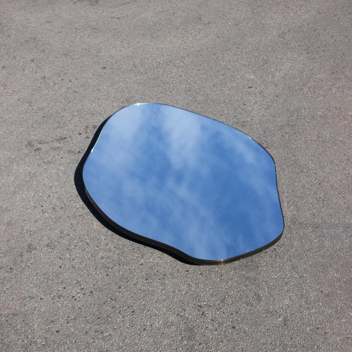 Freeform Organic Wall Mirror with Bronze Patina Frame – Contemporary