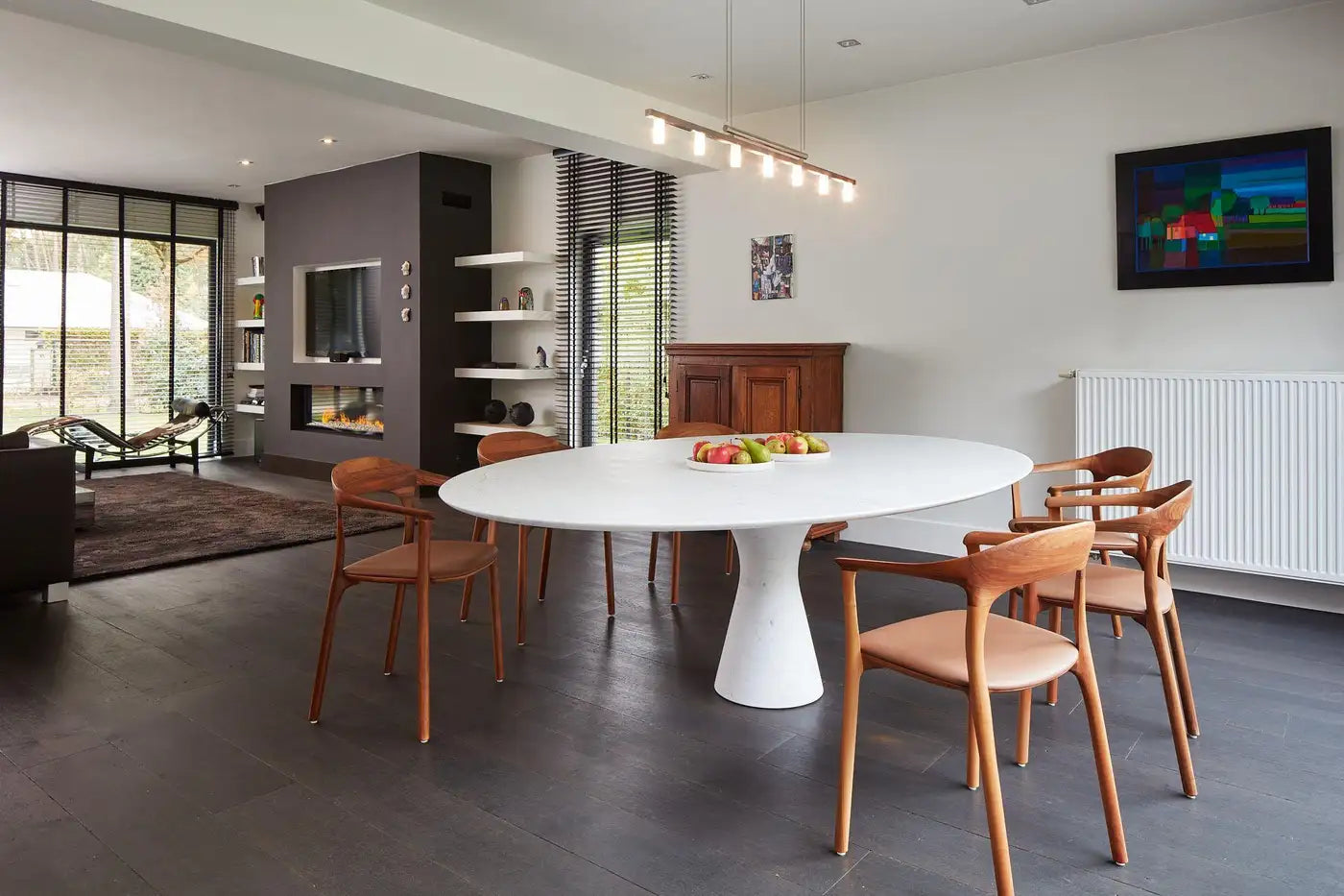 Contemporary Oval Marble Dining Table 290/75