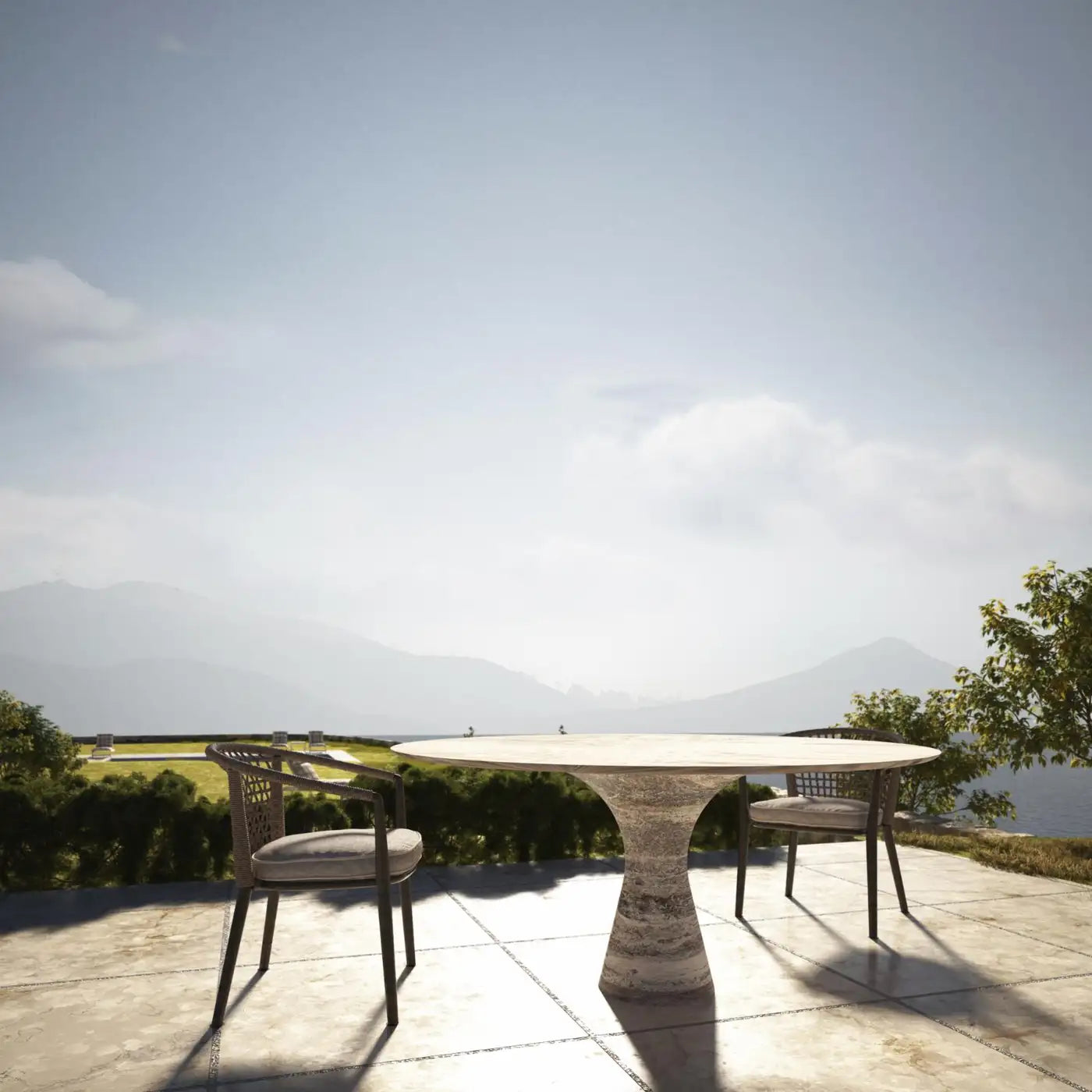 Contemporary Oval Marble Dining Table 290/75