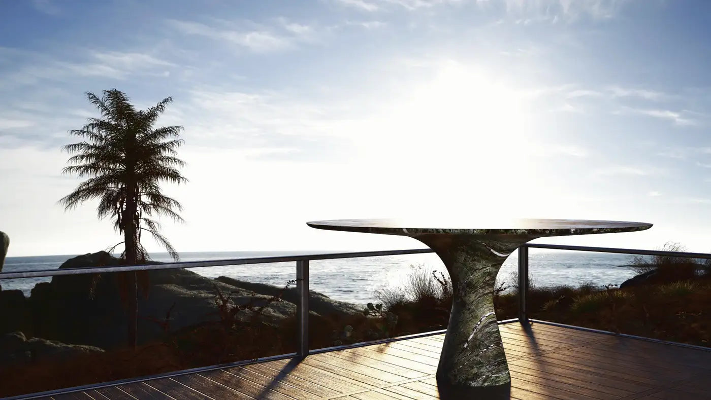 Contemporary Oval Marble Dining Table 290/75