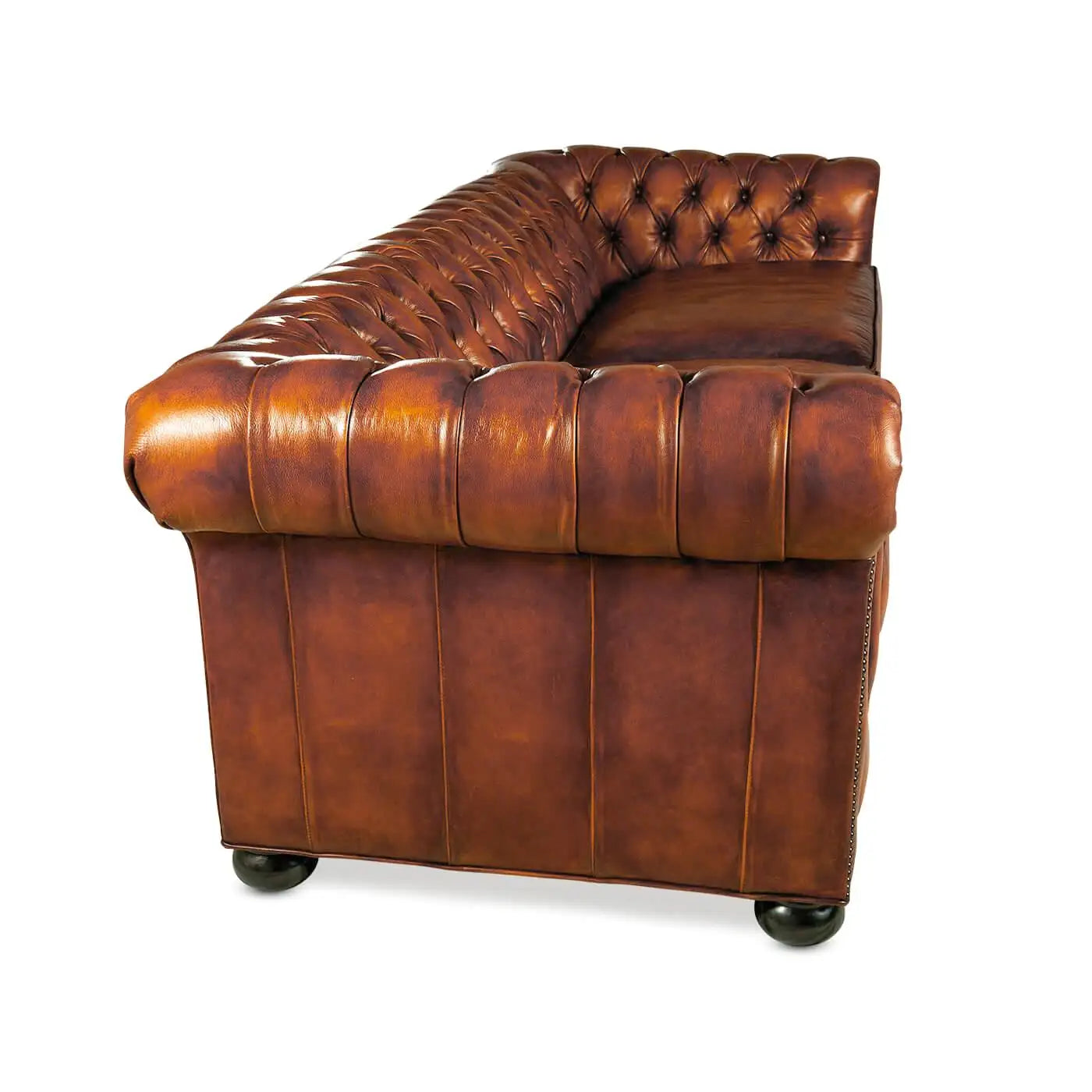 Antiqued Chesterfield Leather Sofa