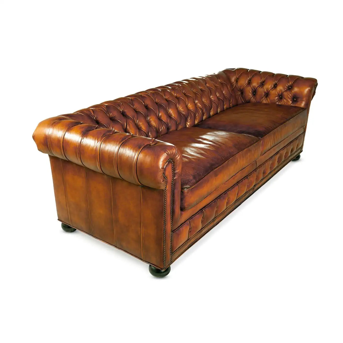 Antiqued Chesterfield Leather Sofa