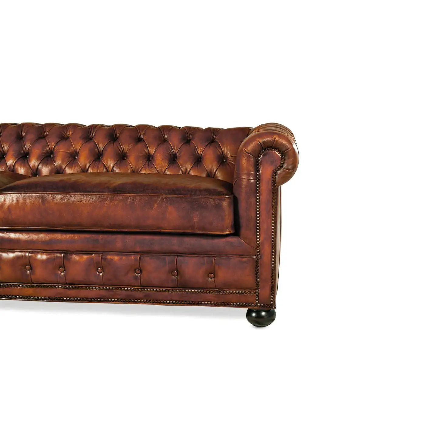 Antiqued Chesterfield Leather Sofa