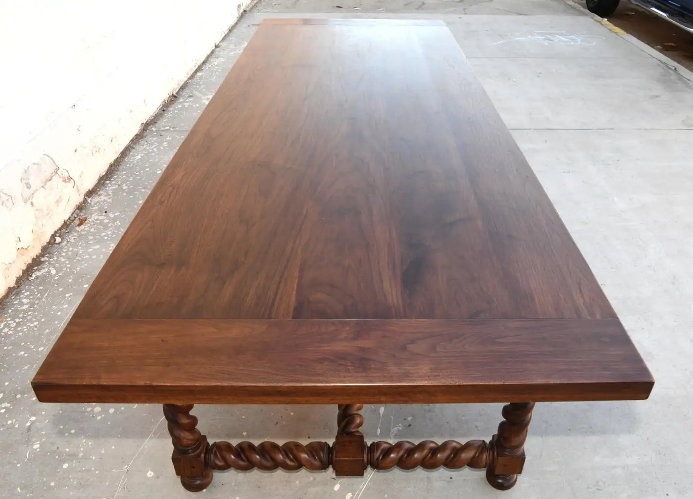 Expandable Barley Twist Dining Table Made from Walnut