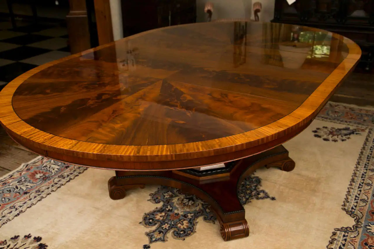 Custom Regency Style 56" Diameter Mahogany Dining Table