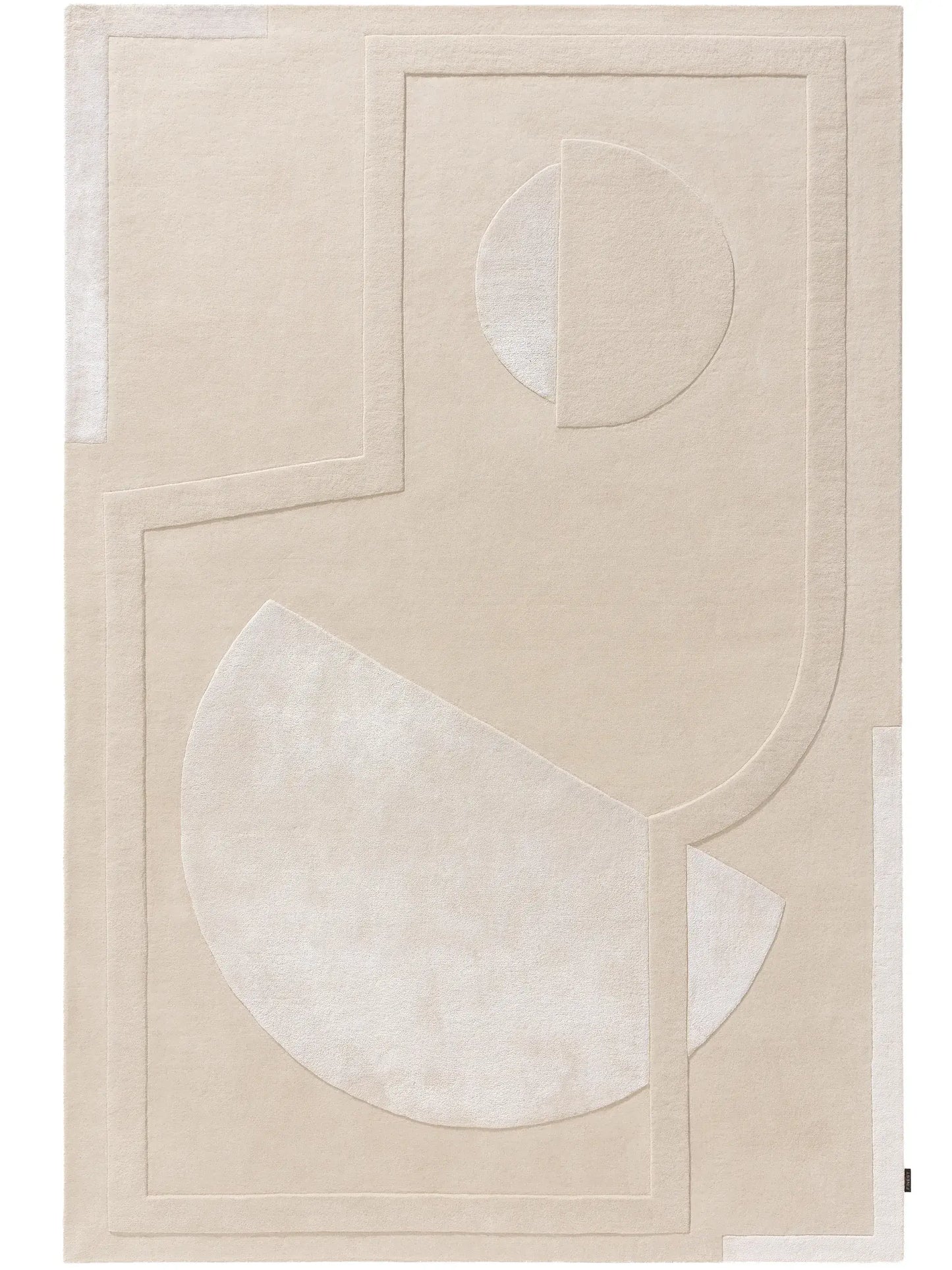 Minimalist Cream Wool & Lyocell Art Rug