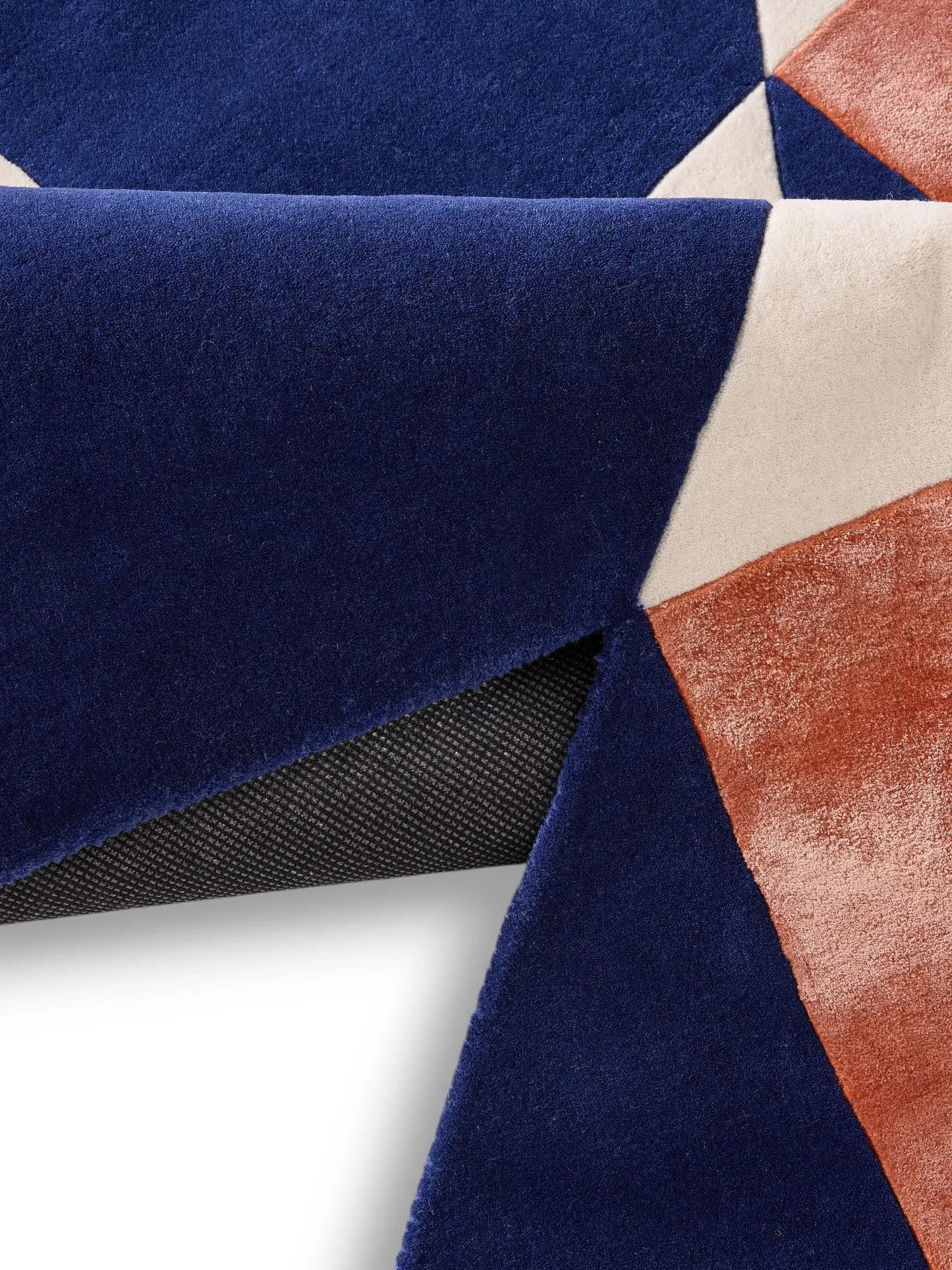 Multicolour Geometric Rug – Blue/Orange