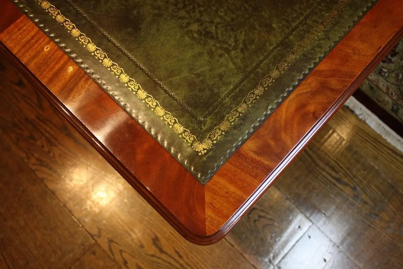 Custom Mahogany Crossed Sabre Leg Writing Table