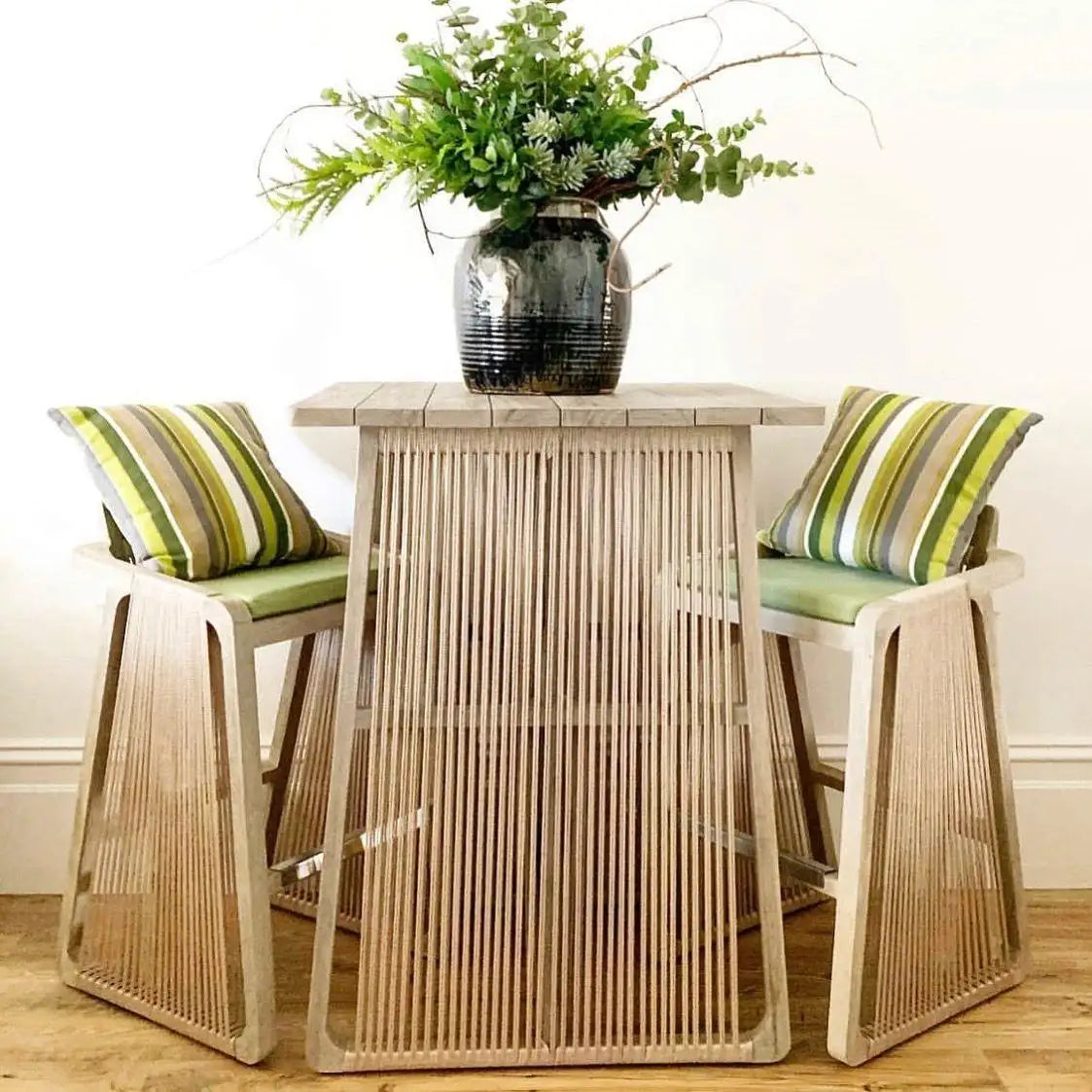 Outdoor Dining Chairs in Grey Teak 'Set of 4'