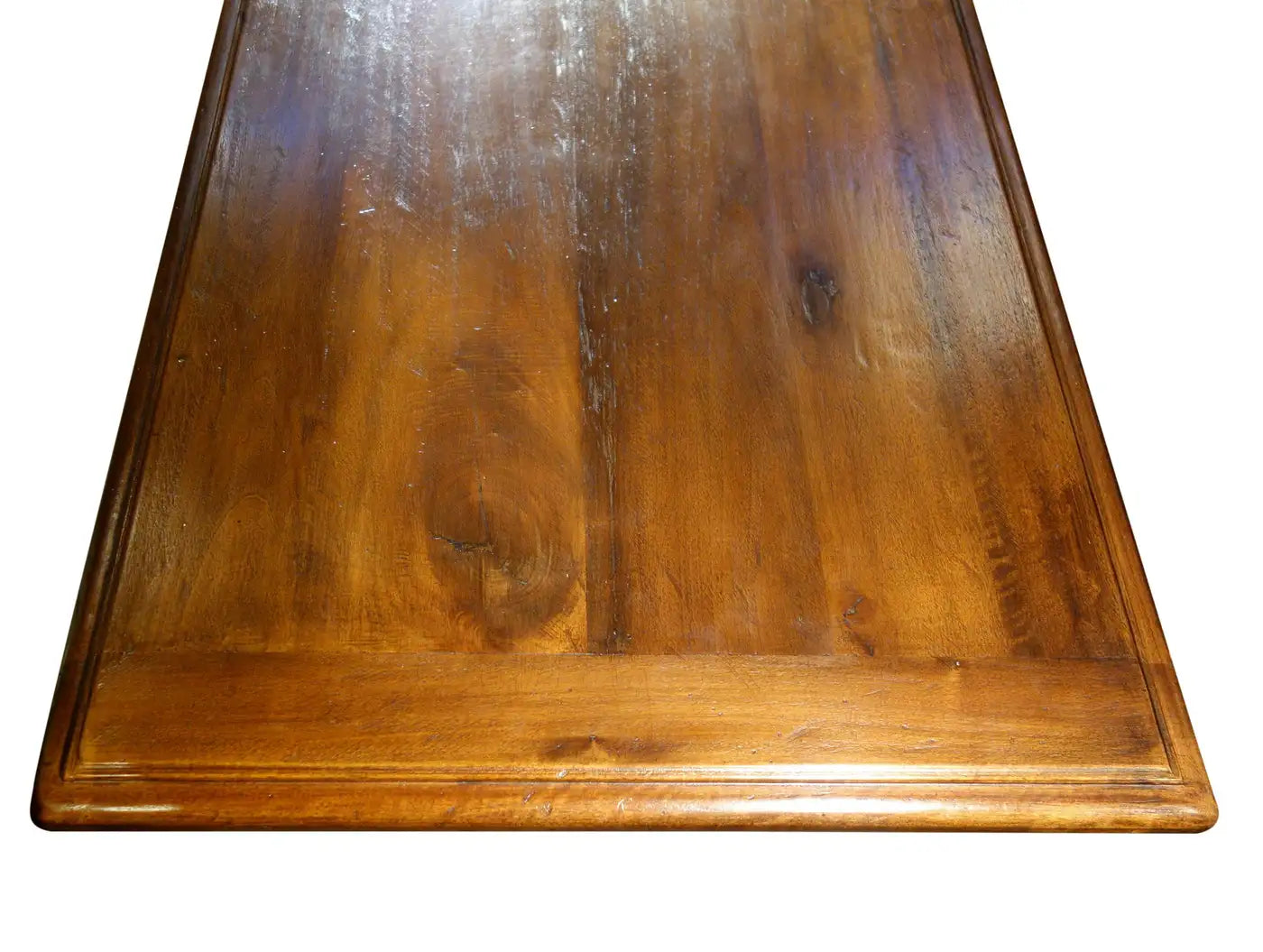 17th Century Style Solid Italian Walnut Refectory Writing Table with Dentil Edge & Lyre Base