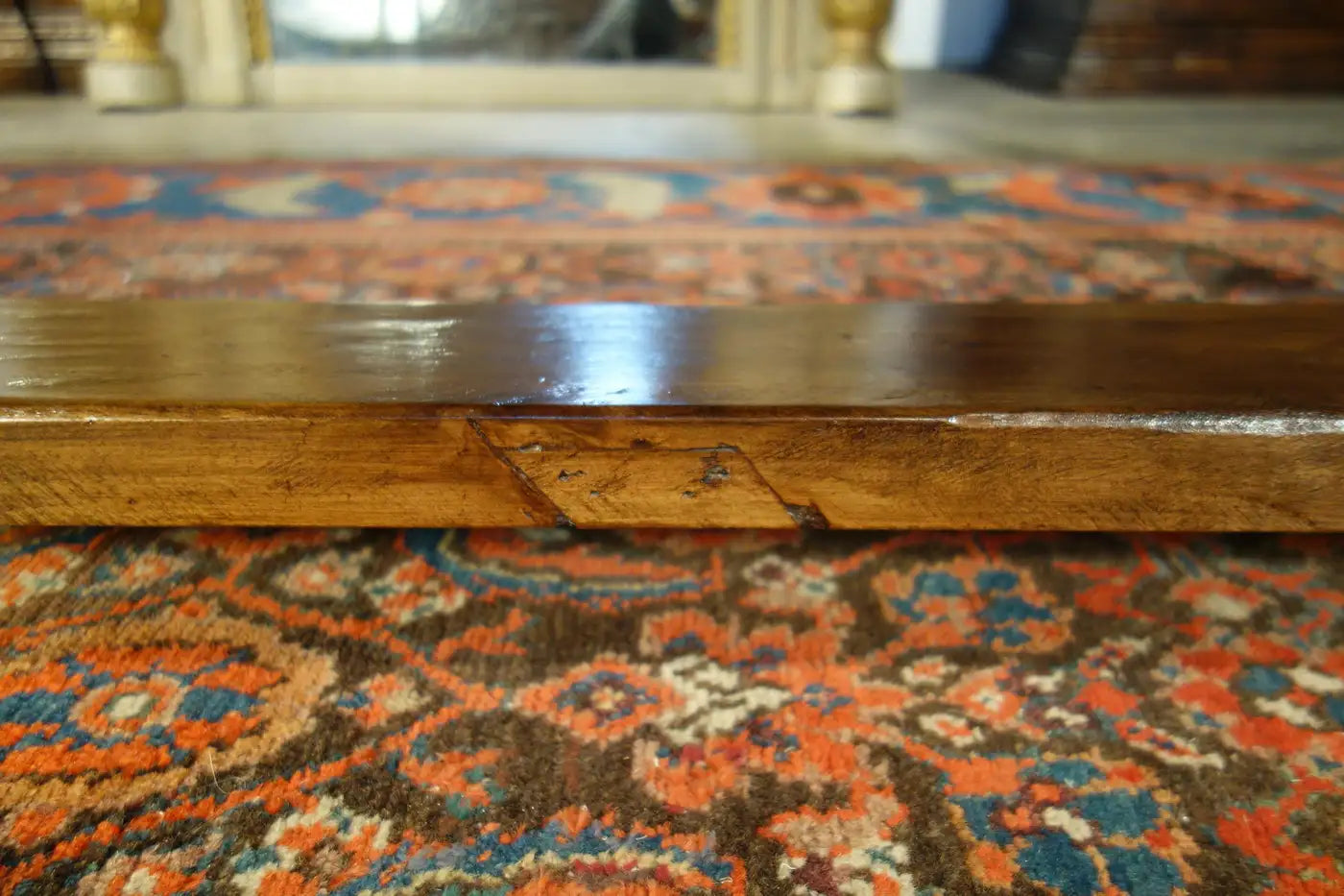 Mediterranean Style Old Walnut Writing Table with Custom Size & Finish Options
