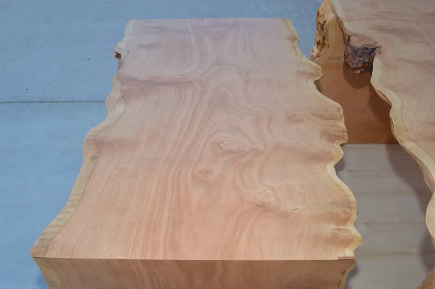 Custom Sculptural Live Edge Cherrywood Nesting Tables