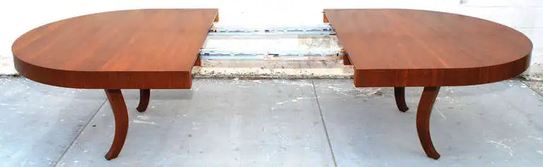 Expanding Walnut Dining Table of Midcentury Design