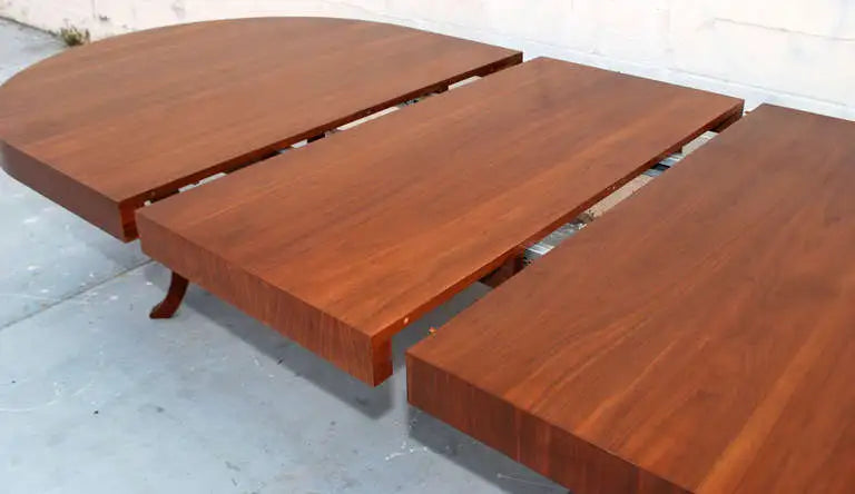 Expanding Walnut Dining Table of Midcentury Design