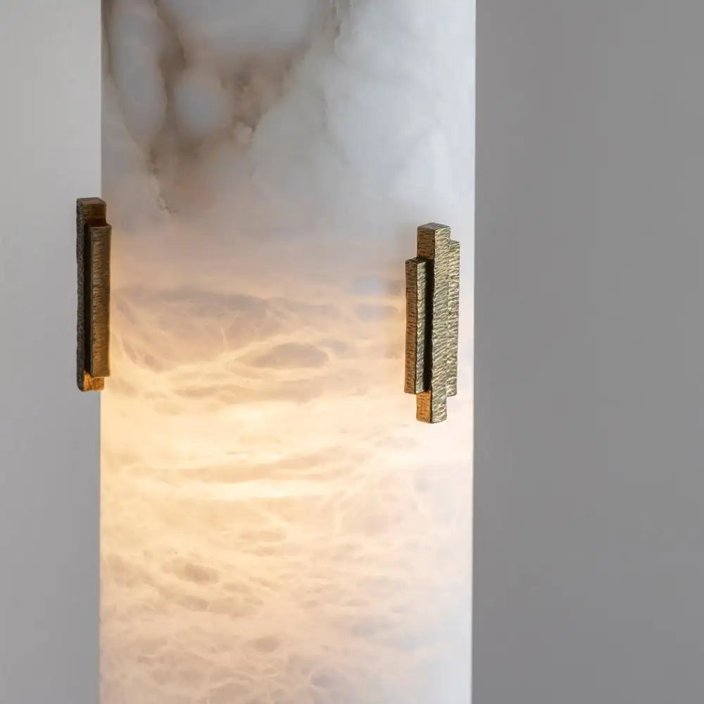 Contemporary Alabaster Pendant in Antique Brass