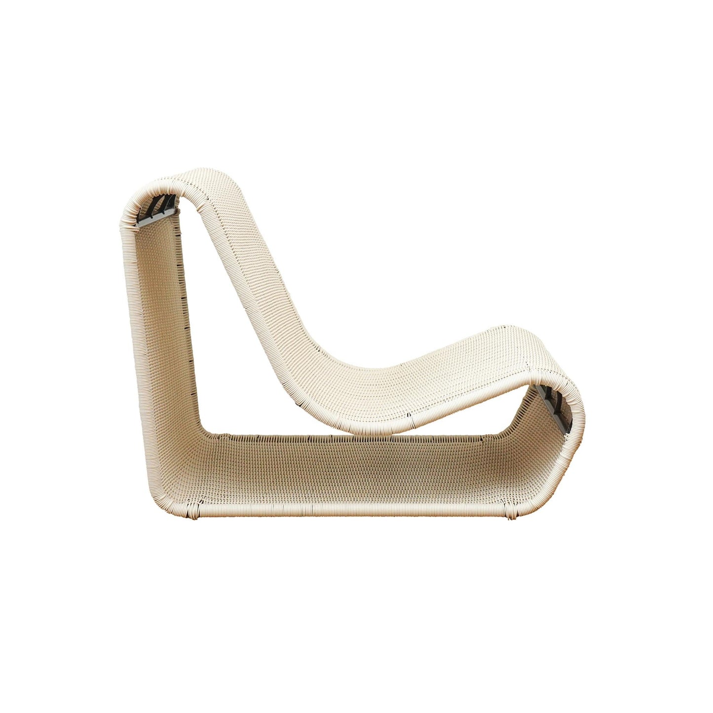 Beige wicker chair on a white background