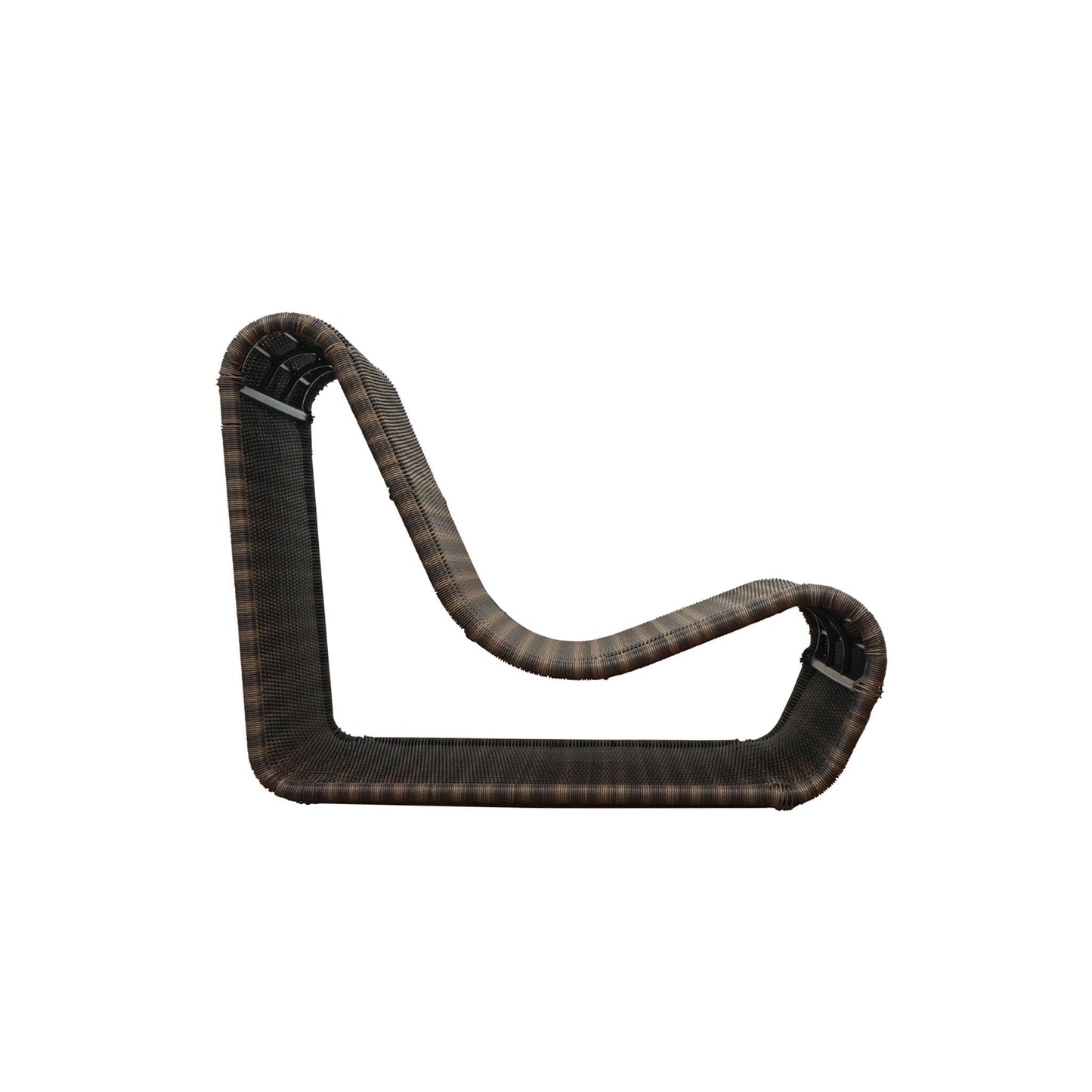 Brown and black striped dog chew toy on a white background