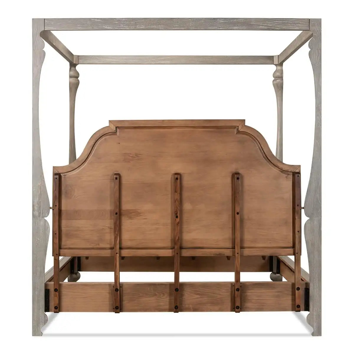 European Style Canopy Bed with Grey Moonstone Finish