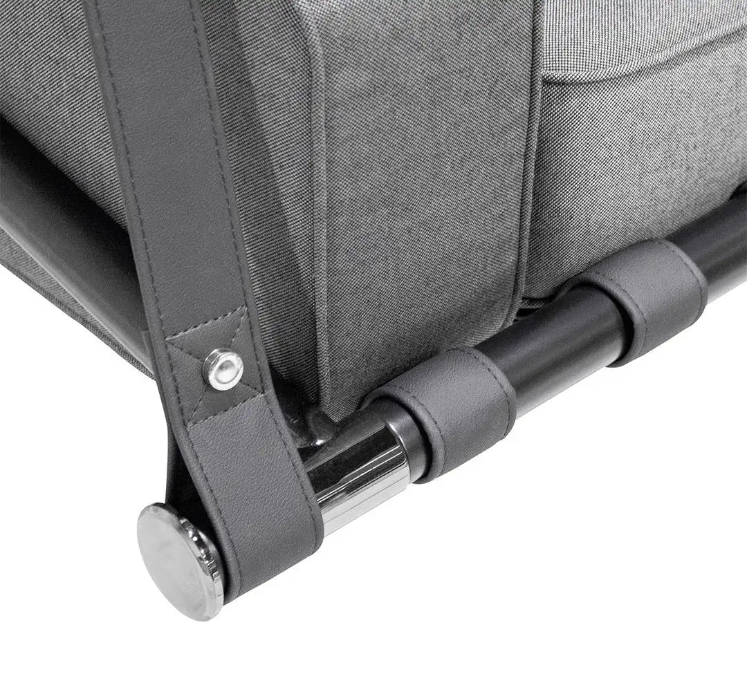 Modern Outdoor Swing Chair in Black Stainless Steel with Black Waterproof Fabric