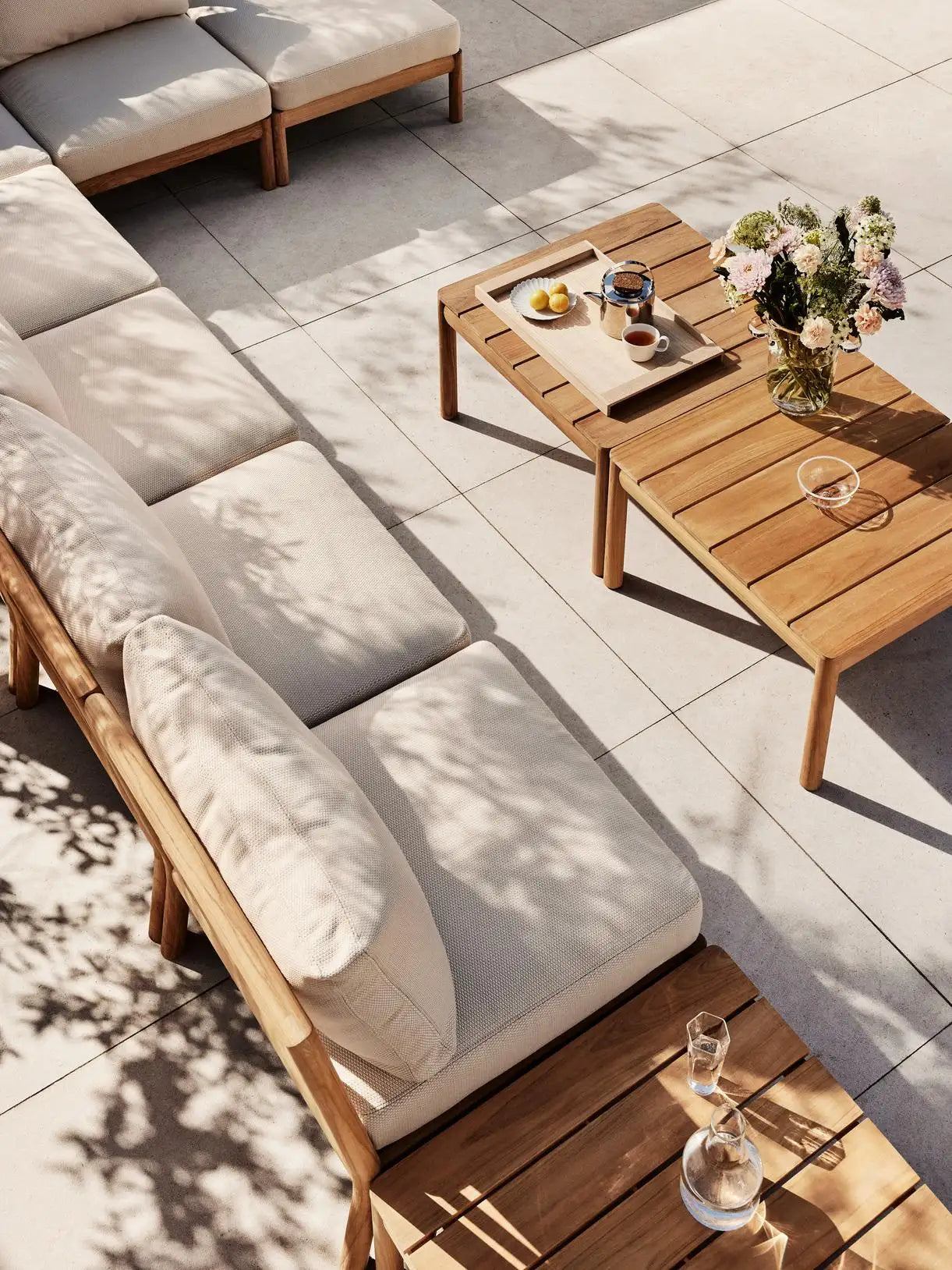 'Tradition' Outdoor Lounge Sofa Set in Teak 7 Piece Set