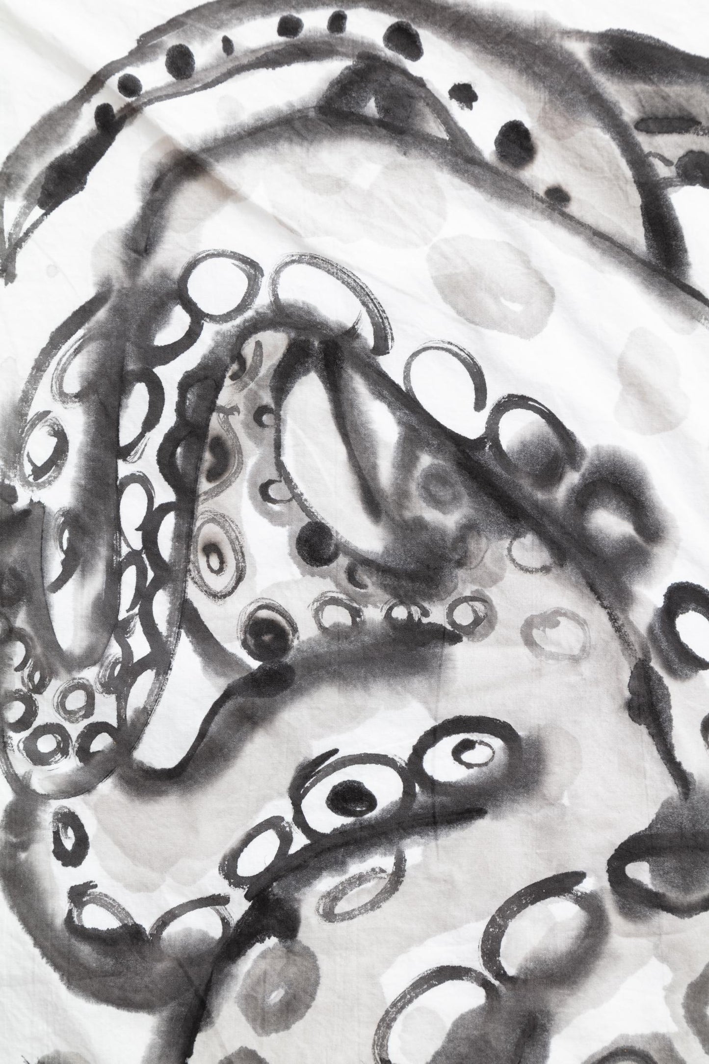 Octopus Hand-Painted Cotton Pillow Cases – Set of 2, 51 x 66 cm