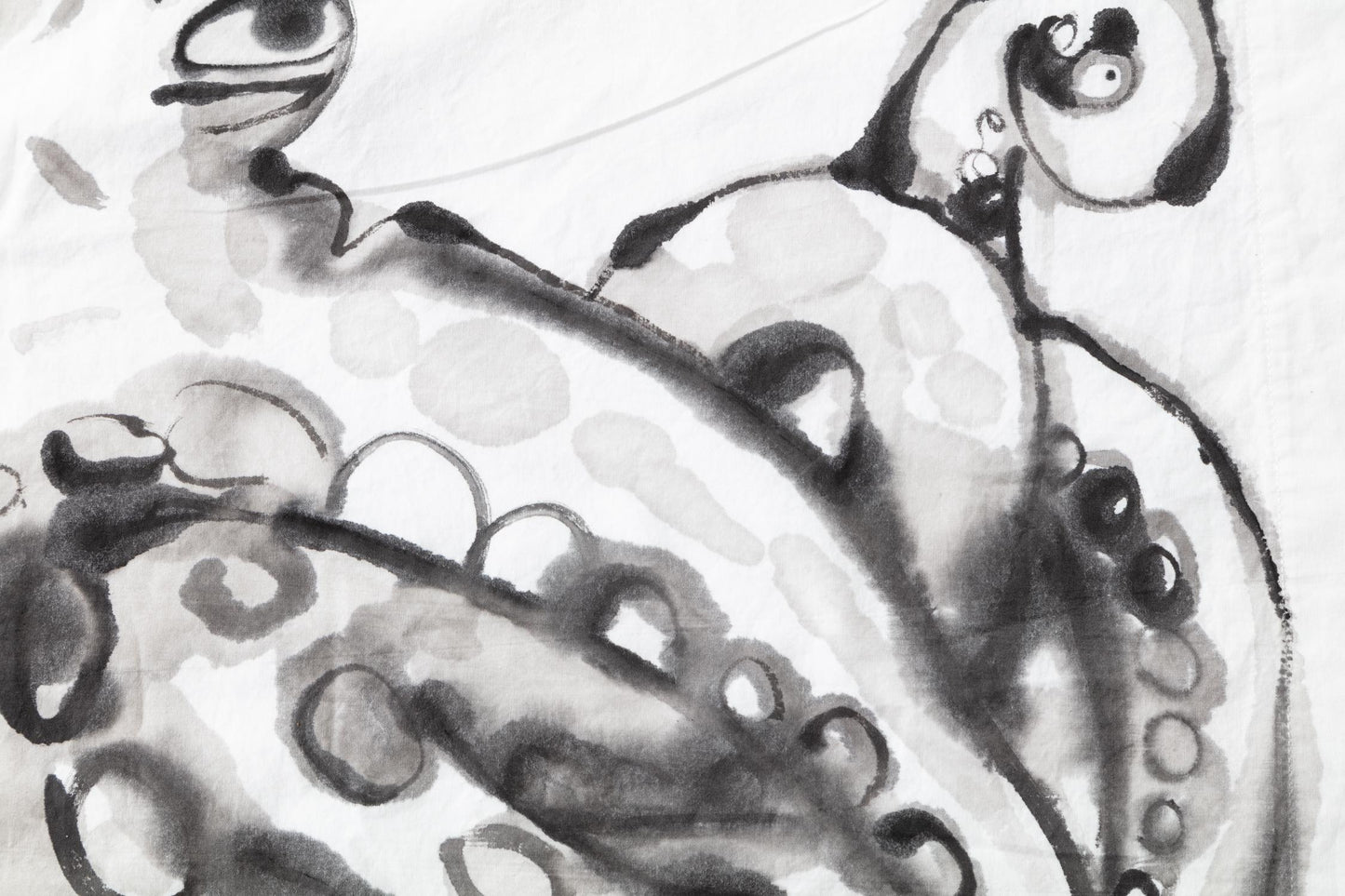 Octopus Hand-Painted Cotton Pillow Cases – Set of 2, 51 x 66 cm