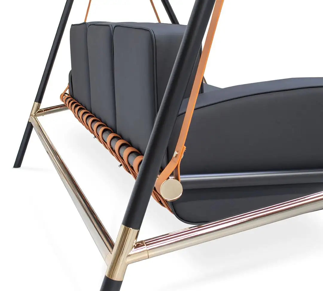 Exterior Swing with Stainless Steel Frame, Acrylic Cover, and Transparent Fabric