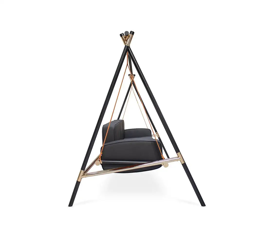 Exterior Swing with Stainless Steel Frame, Acrylic Cover, and Transparent Fabric