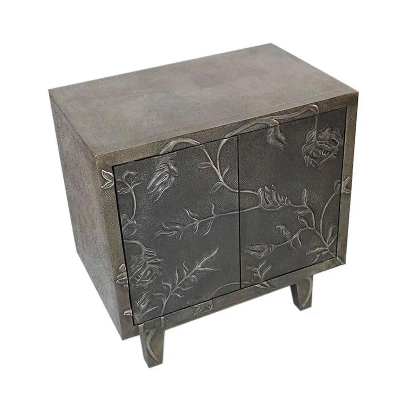 Decorative cabinet with floral patterns on a white background